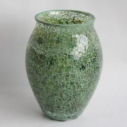 Vase verre mosaïque vert