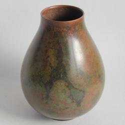 Vase bronze Gasen HASEGAWA Showa Japon