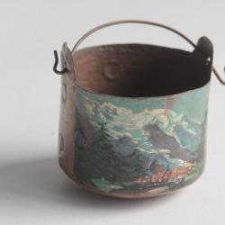 Ancien sceau peint paysage Souvenir Montagne Chamonix France