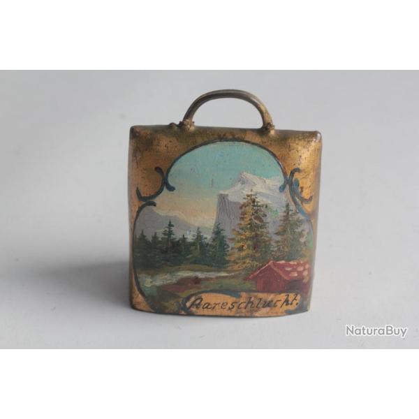 Ancienne cloche peint paysage Souvenir Montagne Suisse Aareschlucht