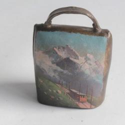 Ancienne cloche peint paysage Souvenir Montagne Suisse