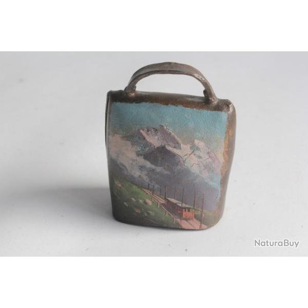 Ancienne cloche peint paysage Souvenir Montagne Suisse