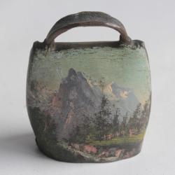 Ancienne cloche peint paysage Souvenir Montagne Suisse