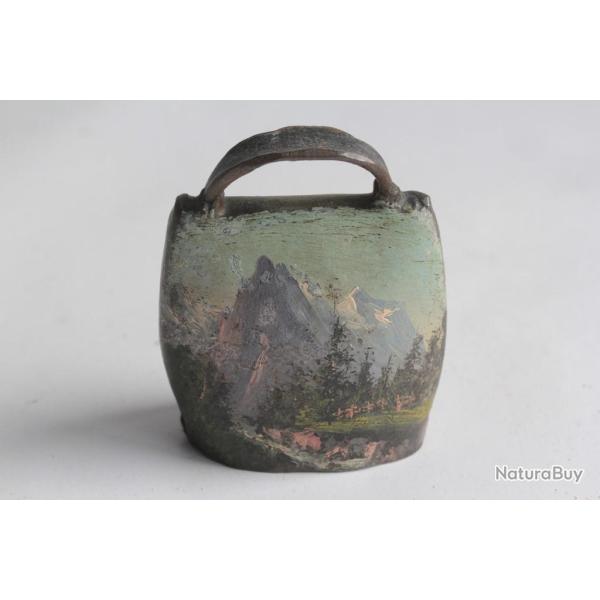 Ancienne cloche peint paysage Souvenir Montagne Suisse