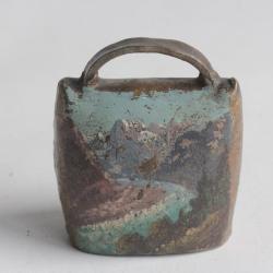 Ancienne cloche peint paysage Souvenir Montagne Suisse