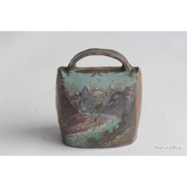 Ancienne cloche peint paysage Souvenir Montagne Suisse