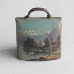 Ancienne cloche peint paysage Souvenir Montagne Suisse