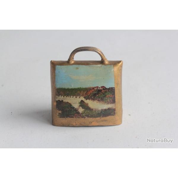 Ancienne cloche peint paysage Souvenir Montagne Suisse Rheinfall