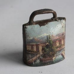 Ancienne cloche peint paysage Souvenir Montagne Suisse Genève