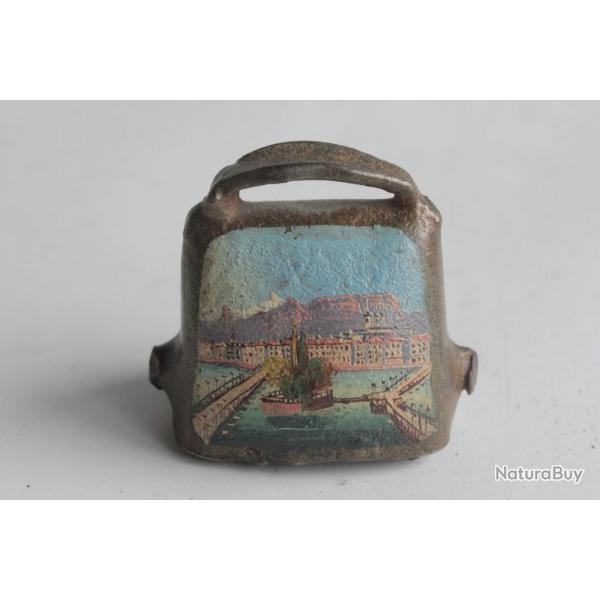 Ancienne cloche peint paysage Souvenir Montagne Suisse Gen�ve