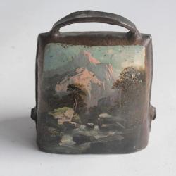 Ancienne cloche peint paysage Souvenir Montagne