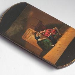 Étui à cigares papier mâché peint XIXe siècle