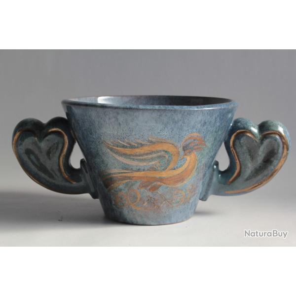 MENELIKA Vase c�ramique Oiseau H�l�ne Amoudruz Charles Imbert