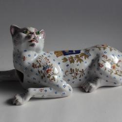 Bouquetière Chat Granville faïence Desvres Géo MARTEL