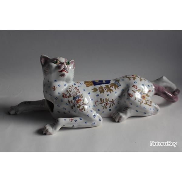 Bouqueti�re Chat Granville fa�ence Desvres G�o MARTEL