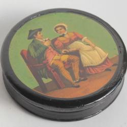 Boite à priser papier mâché peint XIXe siècle