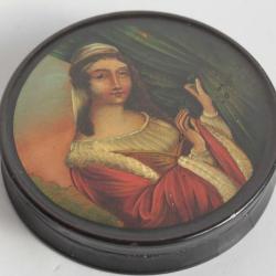 Boite à priser papier mâché peint XIXe siècle