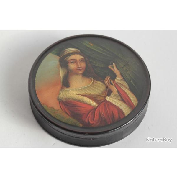 Boite � priser papier m�ch� peint XIXe si�cle