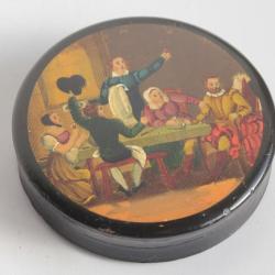 Boite à priser papier mâché peint XIXe siècle