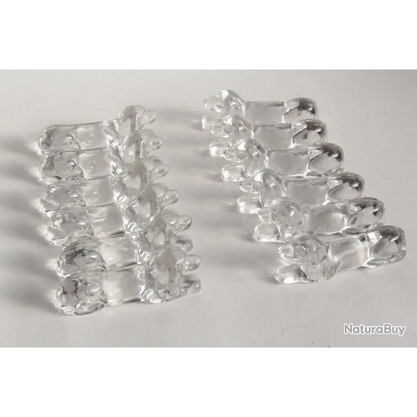 12 Porte-couteaux verre Chiens