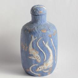 Bouteille Céramique d'Art de Lausanne E. Casadio Poissons