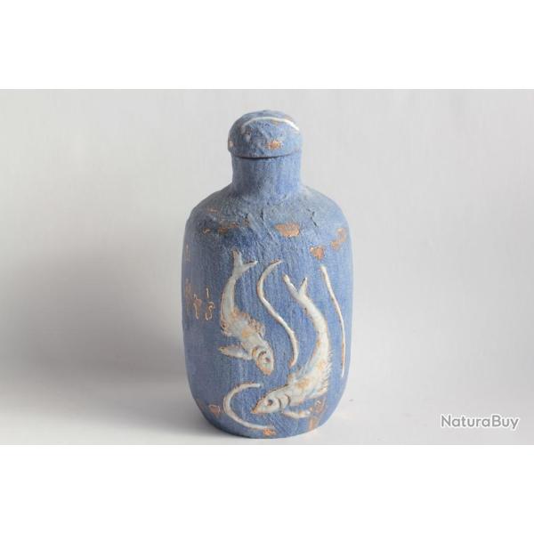 Bouteille C�ramique d'Art de Lausanne E. Casadio Poissons
