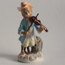 Figurine porcelaine Singe musicien Orchestre Carl Schneider Allemagne