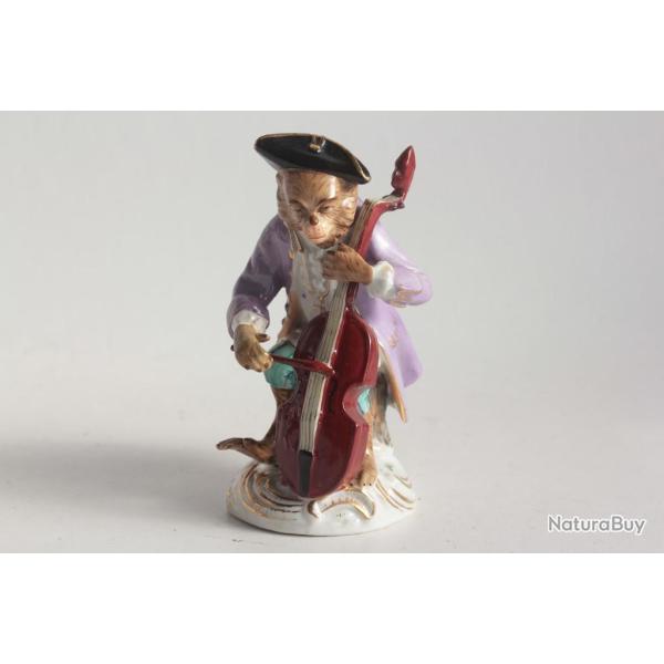 Figurine porcelaine Singe musicien Orchestre Carl Schneider Allemagne
