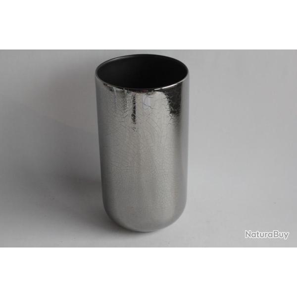 ROSENTHAL Vase porcelaine �mail craquel� argent�