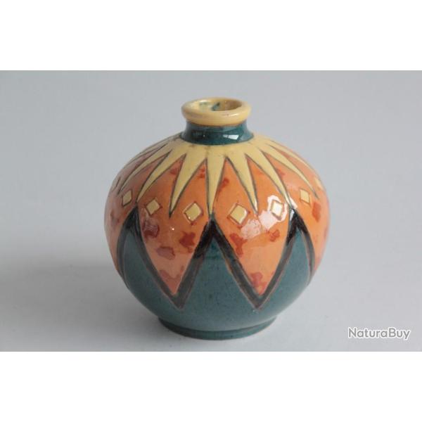 Vase c�ramique �maill�e H. GILLIERON