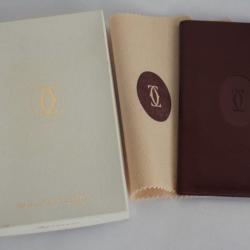 CARTIER Portefeuille Porte-cartes cuir bordeaux