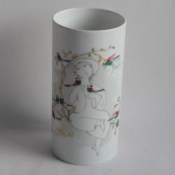 ROSENTHAL Vase porcelaine Bjorn Wiinblad The Lady Loves Birds