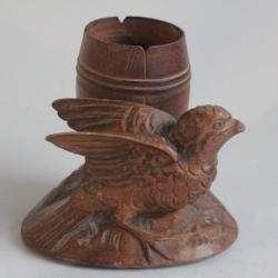 Porte allumettes pyrogène bois sculpté Oiseau Art populaire Forêt Noire