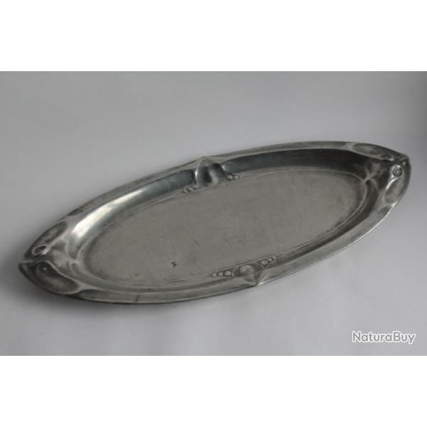 Plat � poisson �tain Kayserzinn Allemagne Art nouveau