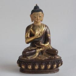 Statuette Bouddha Shakyamuni cuivre doré Tibet XIXe siècle