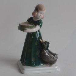 ROSENTHAL Figurine porcelaine Fille et canards Allemagne