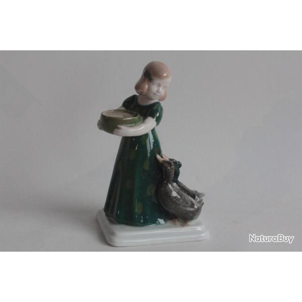 ROSENTHAL Figurine porcelaine Fille et canards Allemagne