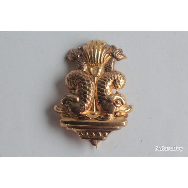 Ancienne broche dauphins �tain or