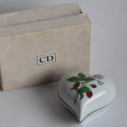 Christian DIOR Boite coeur porcelaine Limoges Fraisier