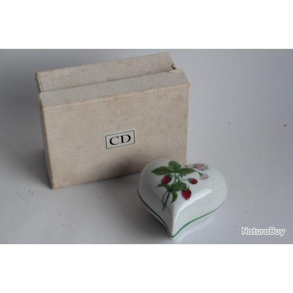 Christian DIOR Boite coeur porcelaine Limoges Fraisier