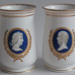 Paire vases porcelaine Kerr and Binns Worcester