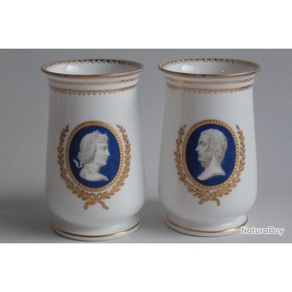 Paire vases porcelaine Kerr and Binns Worcester