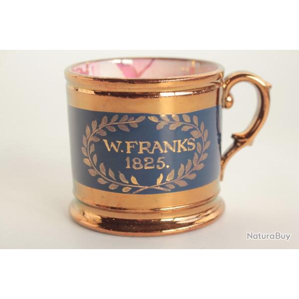 Tasse fa�ence Jersey patronymique W. Franks 1825 XIXe si�cle