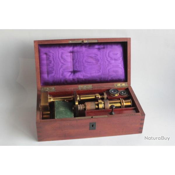 Ancien microscope laiton XIXe si�cle