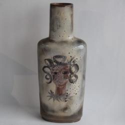 MENELIKA Vase céramique Visage Femme Suisse Poterie d'art