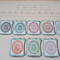 Lot de timbres taxe, cachet et documents d'Amérique Du Sud