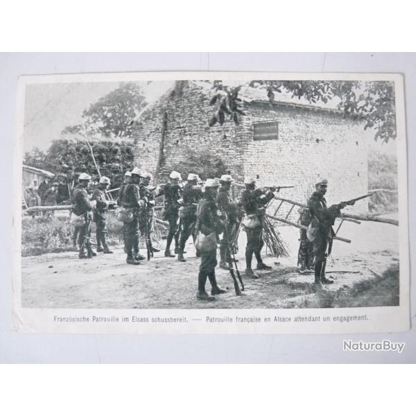 CPA Patrouille francaise en Alsace attendant un engagement