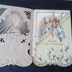 Image religieuse  Souvenir 1ère communion  3 volets religion