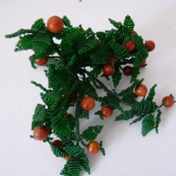 Fleur mortuaire en perles de verre  Antiquités Décoration