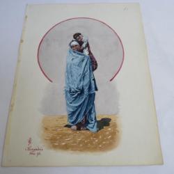 Peinture aquarelle  Alexandrie  1896